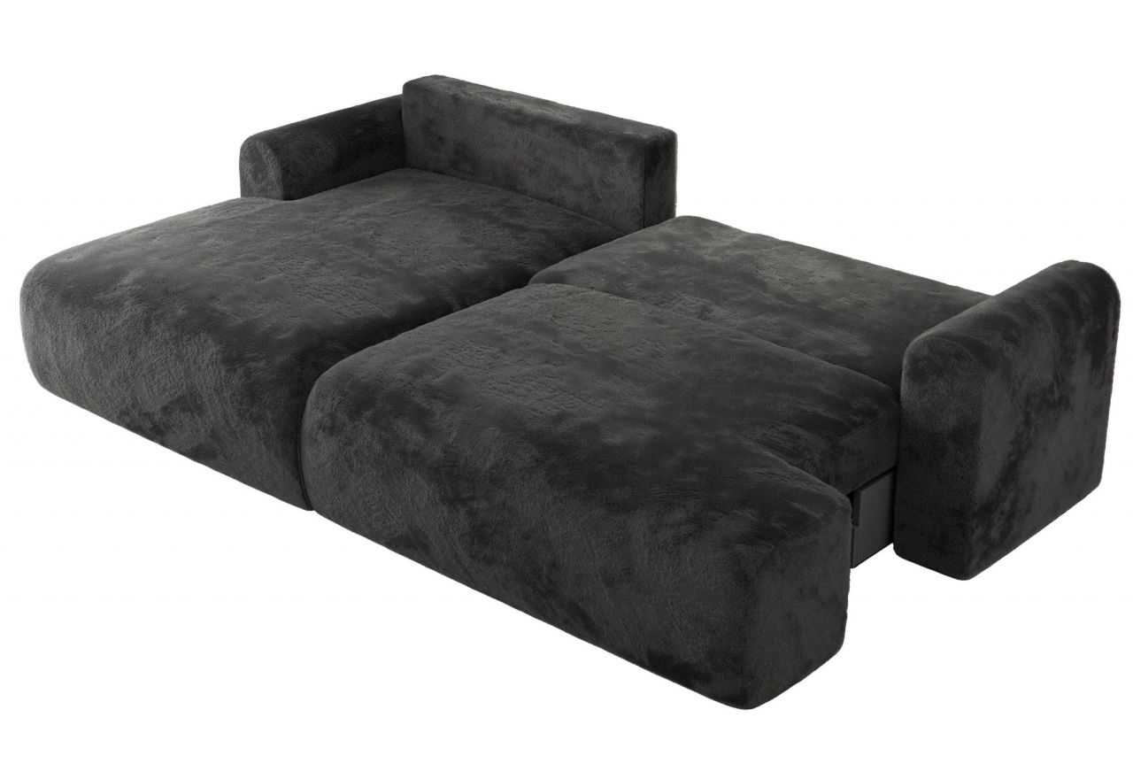 Narożnik TONO L - strona lewa - ciemnoszary, plusz