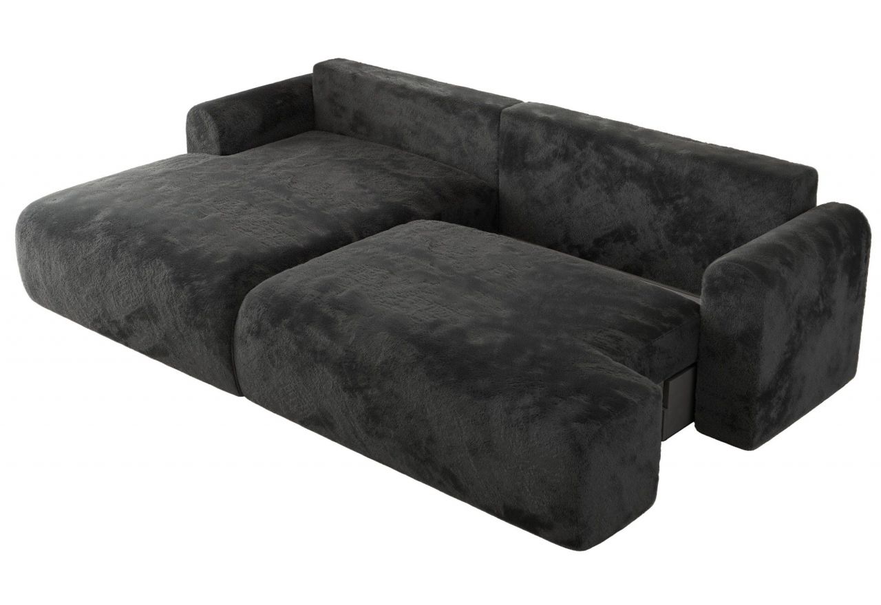 Narożnik TONO L - strona lewa - ciemnoszary, plusz