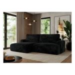 Narożnik TONO L - strona lewa - czarny, plusz