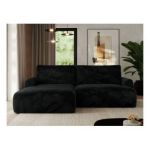 Narożnik TONO L - strona lewa - czarny, plusz