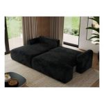 Narożnik TONO L - strona lewa - czarny, plusz