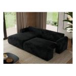 Narożnik TONO L - strona lewa - czarny, plusz