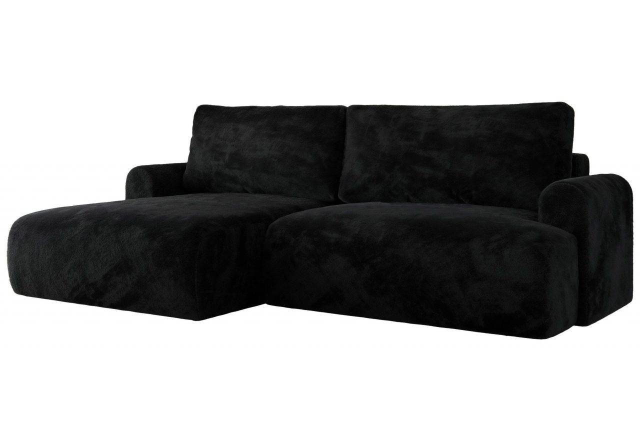 Narożnik TONO L - strona lewa - czarny, plusz