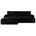 Narożnik TONO L - strona lewa - czarny, plusz