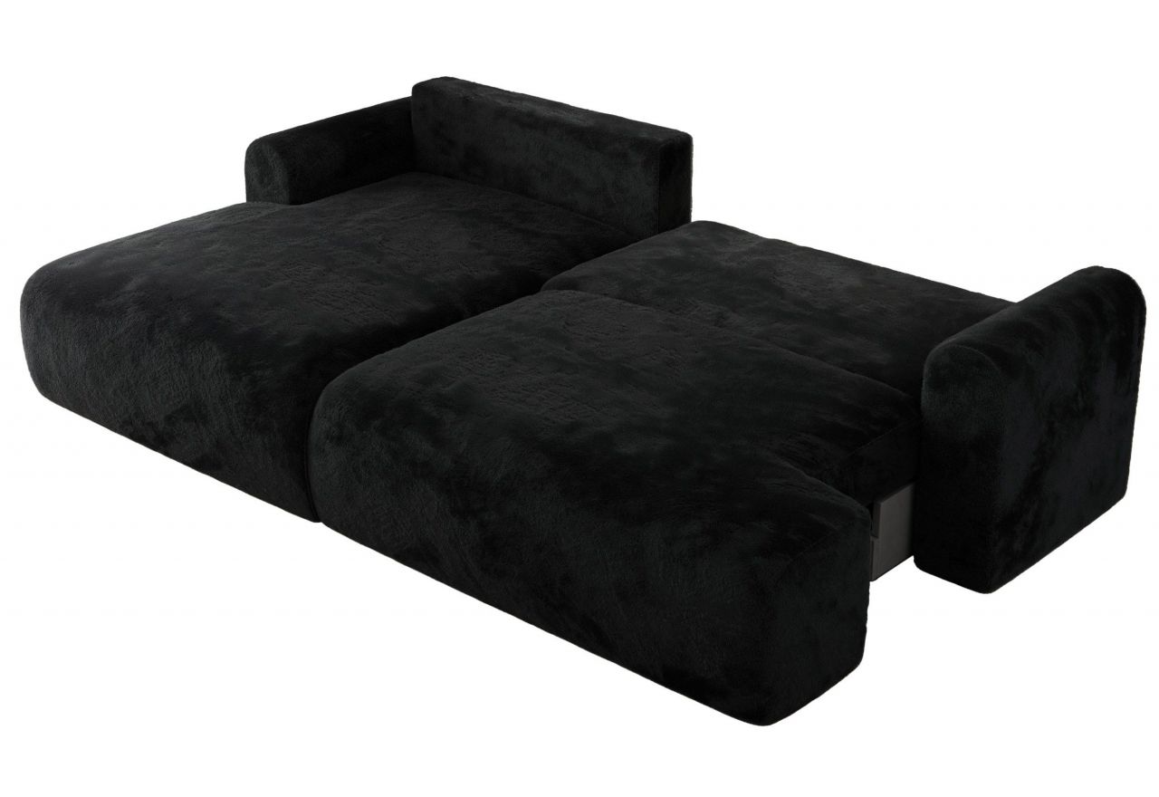 Narożnik TONO L - strona lewa - czarny, plusz