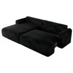 Narożnik TONO L - strona lewa - czarny, plusz