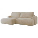 Narożnik TONO L - strona lewa - kremowy, plusz