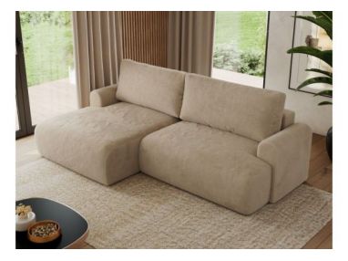 Narożnik TONO L - strona lewa - beżowy, plusz