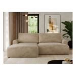 Narożnik TONO L - strona lewa - beżowy, plusz