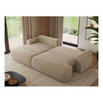 Narożnik TONO L - strona lewa - beżowy, plusz