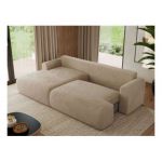 Narożnik TONO L - strona lewa - beżowy, plusz