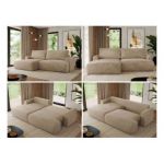 Narożnik TONO L - strona lewa - beżowy, plusz