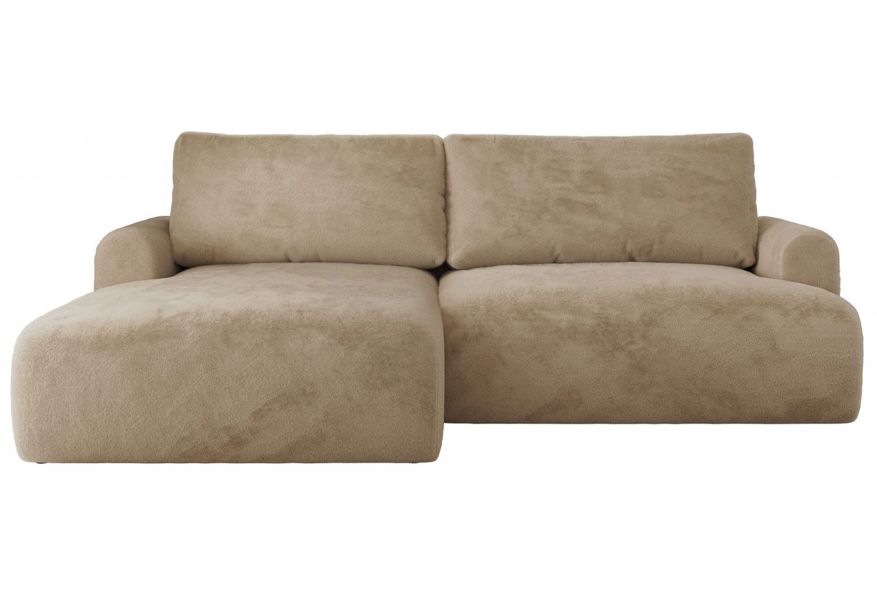 Narożnik TONO L - strona lewa - beżowy, plusz