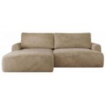 Narożnik TONO L - strona lewa - beżowy, plusz