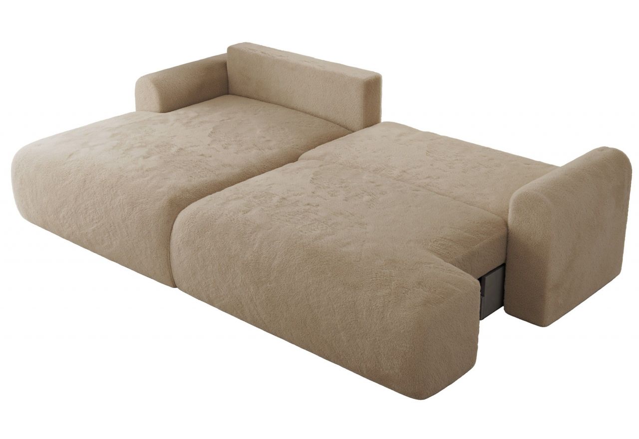 Narożnik TONO L - strona lewa - beżowy, plusz