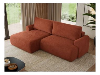 Narożnik TONO L - strona lewa - pomarańczowy, plusz