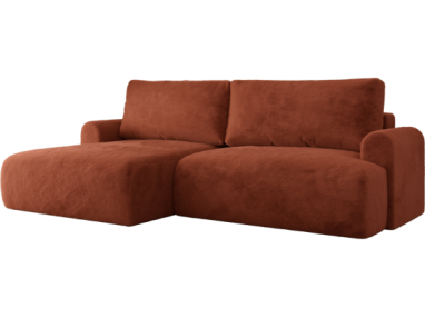 Narożnik TONO L - strona lewa - pomarańczowy, plusz