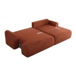 Narożnik TONO L - strona lewa - pomarańczowy, plusz