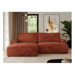 Narożnik TONO L - strona lewa - pomarańczowy, plusz