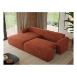 Narożnik TONO L - strona lewa - pomarańczowy, plusz