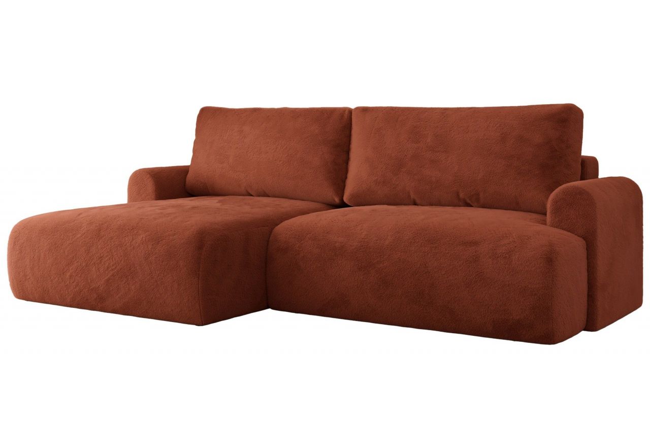 Narożnik TONO L - strona lewa - pomarańczowy, plusz