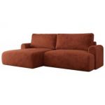 Narożnik TONO L - strona lewa - pomarańczowy, plusz