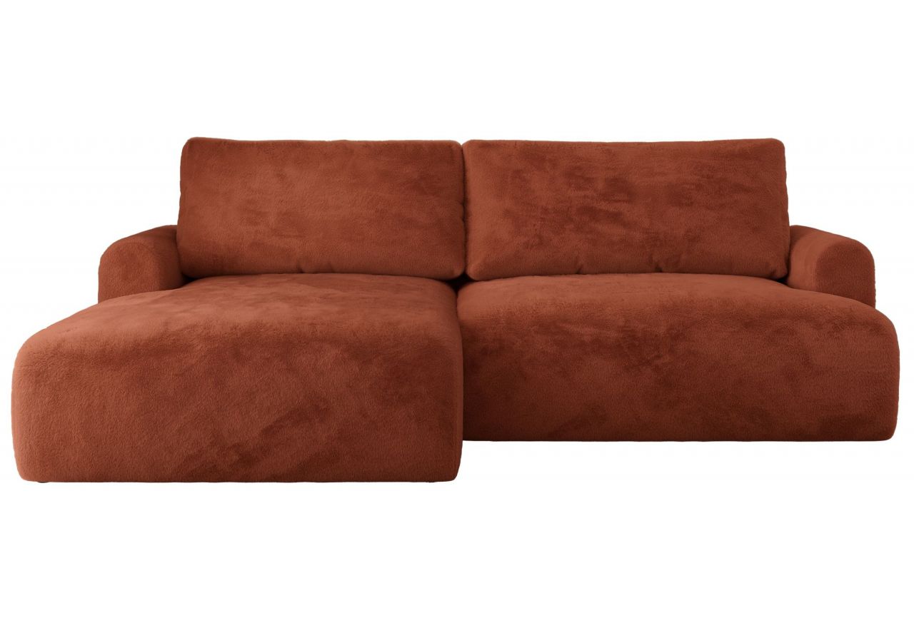 Narożnik TONO L - strona lewa - pomarańczowy, plusz