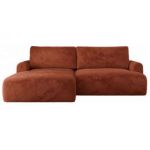 Narożnik TONO L - strona lewa - pomarańczowy, plusz