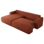 Narożnik TONO L - strona lewa - pomarańczowy, plusz