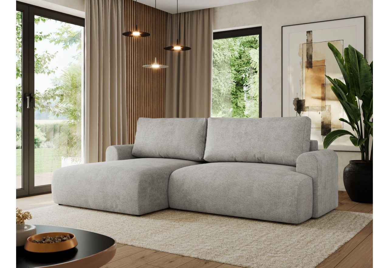 Narożnik TONO L - strona lewa - jasnoszary, struktura