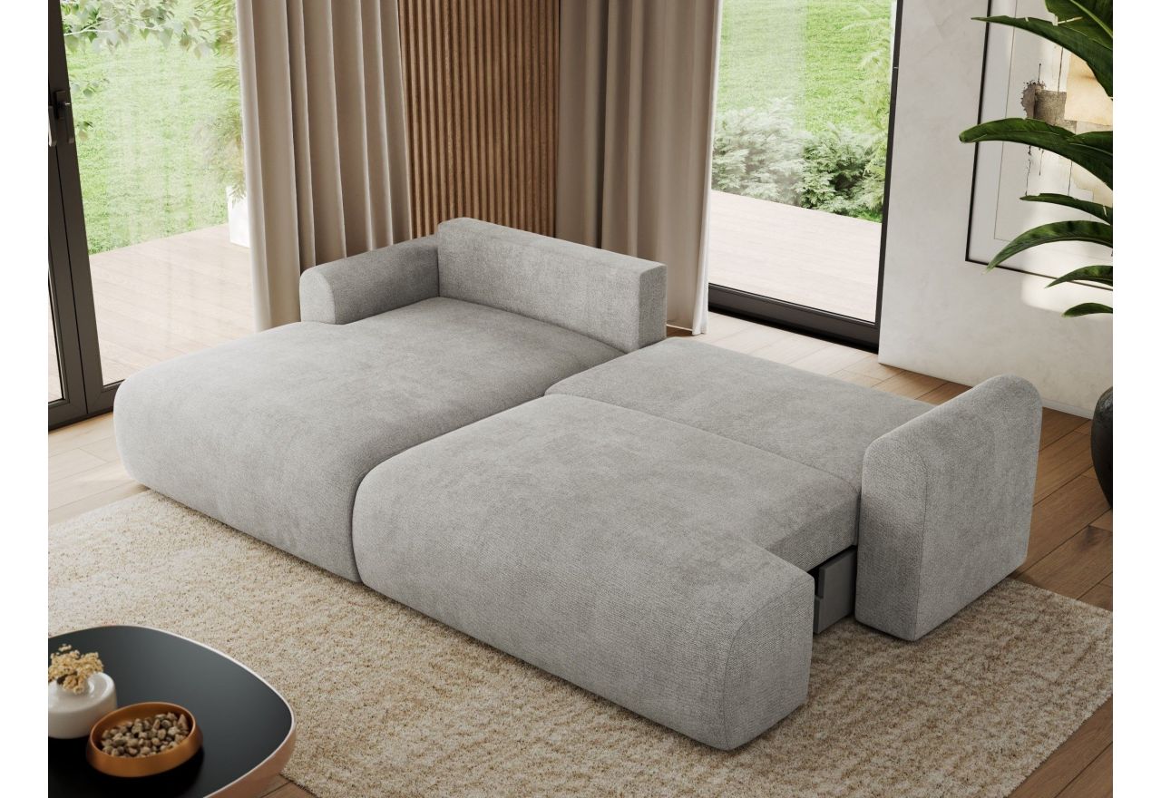 Narożnik TONO L - strona lewa - jasnoszary, struktura