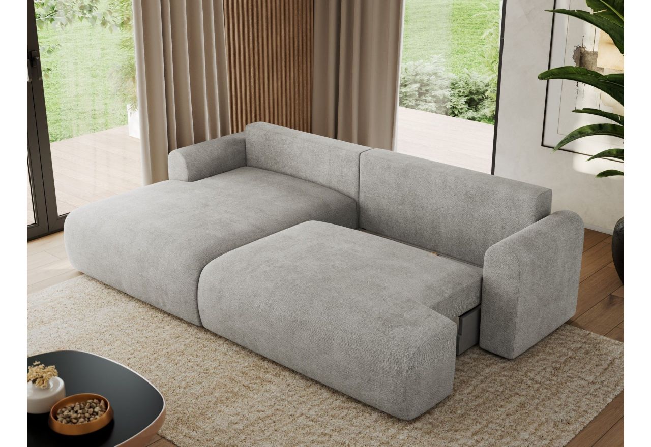 Narożnik TONO L - strona lewa - jasnoszary, struktura