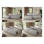 Narożnik TONO L - strona lewa - jasnoszary, struktura