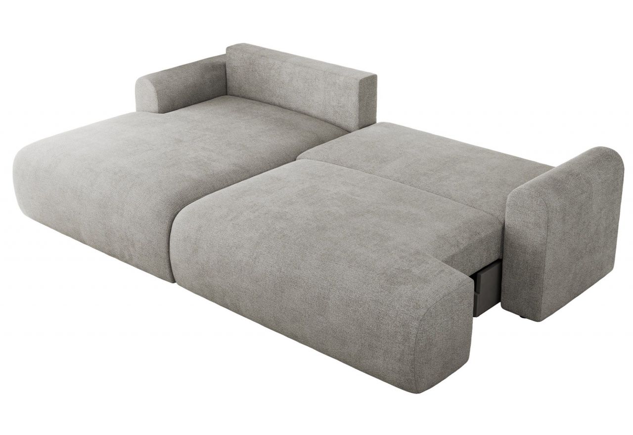 Narożnik TONO L - strona lewa - jasnoszary, struktura