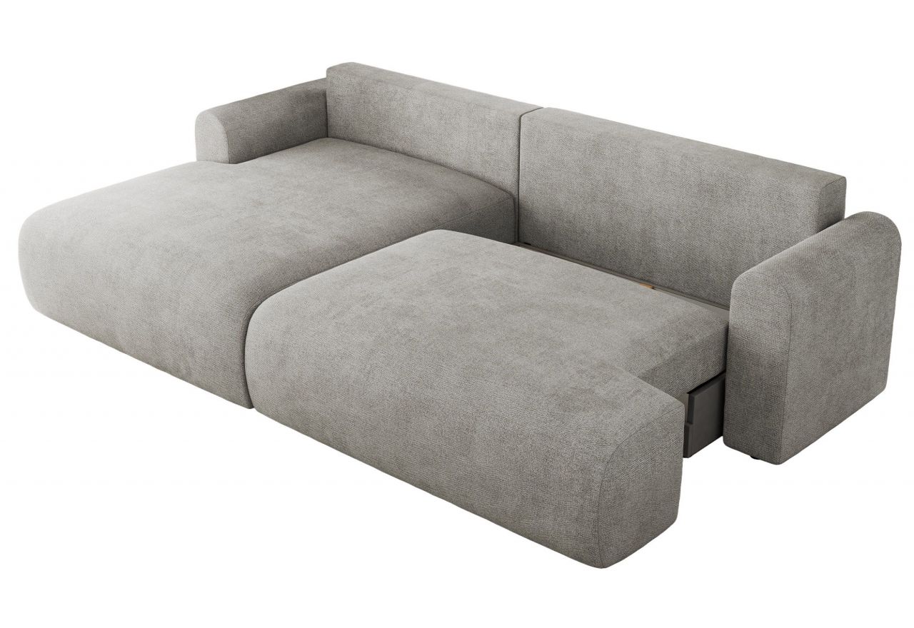 Narożnik TONO L - strona lewa - jasnoszary, struktura