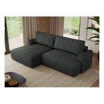 Narożnik TONO L - strona lewa - ciemnoszary, struktura