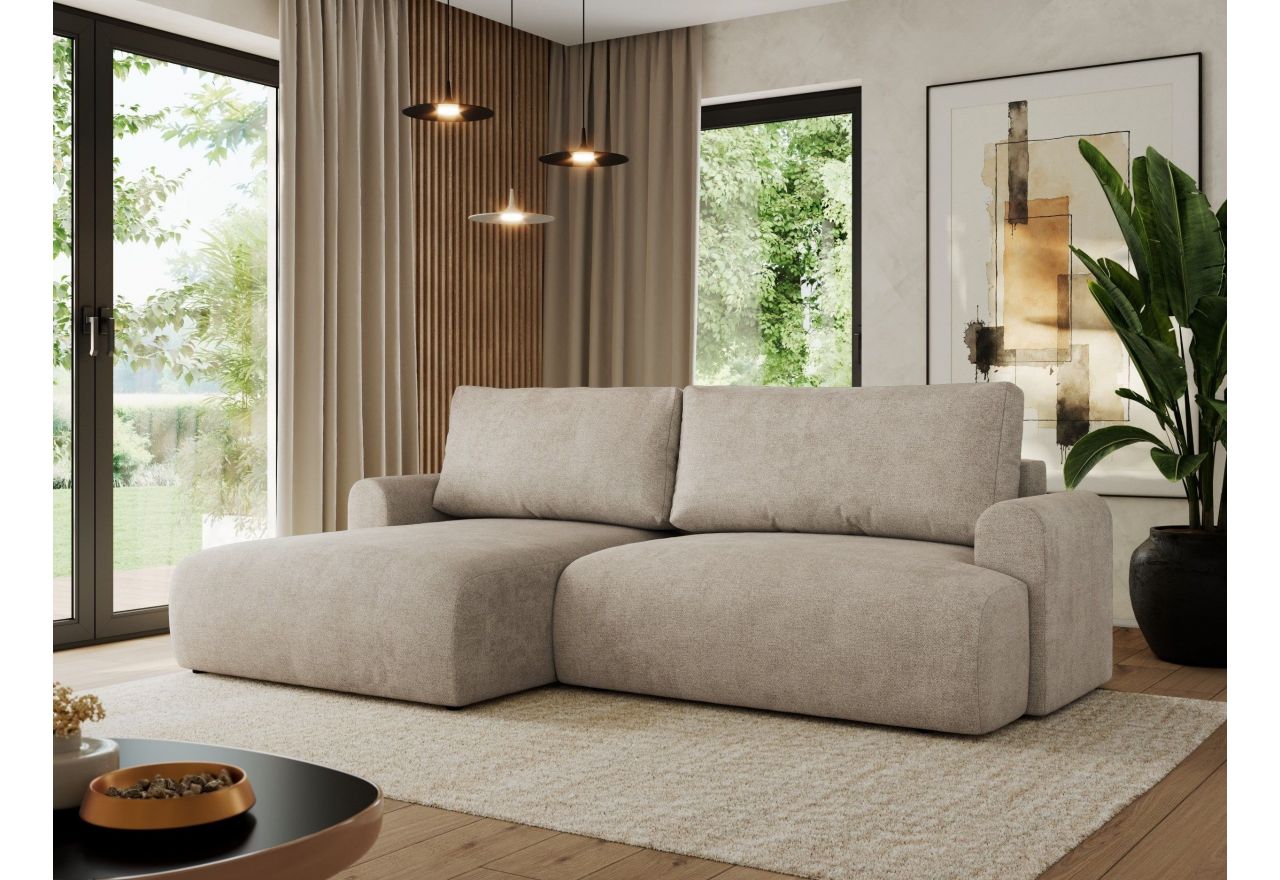 Narożnik TONO L - strona lewa - beżowy, struktura