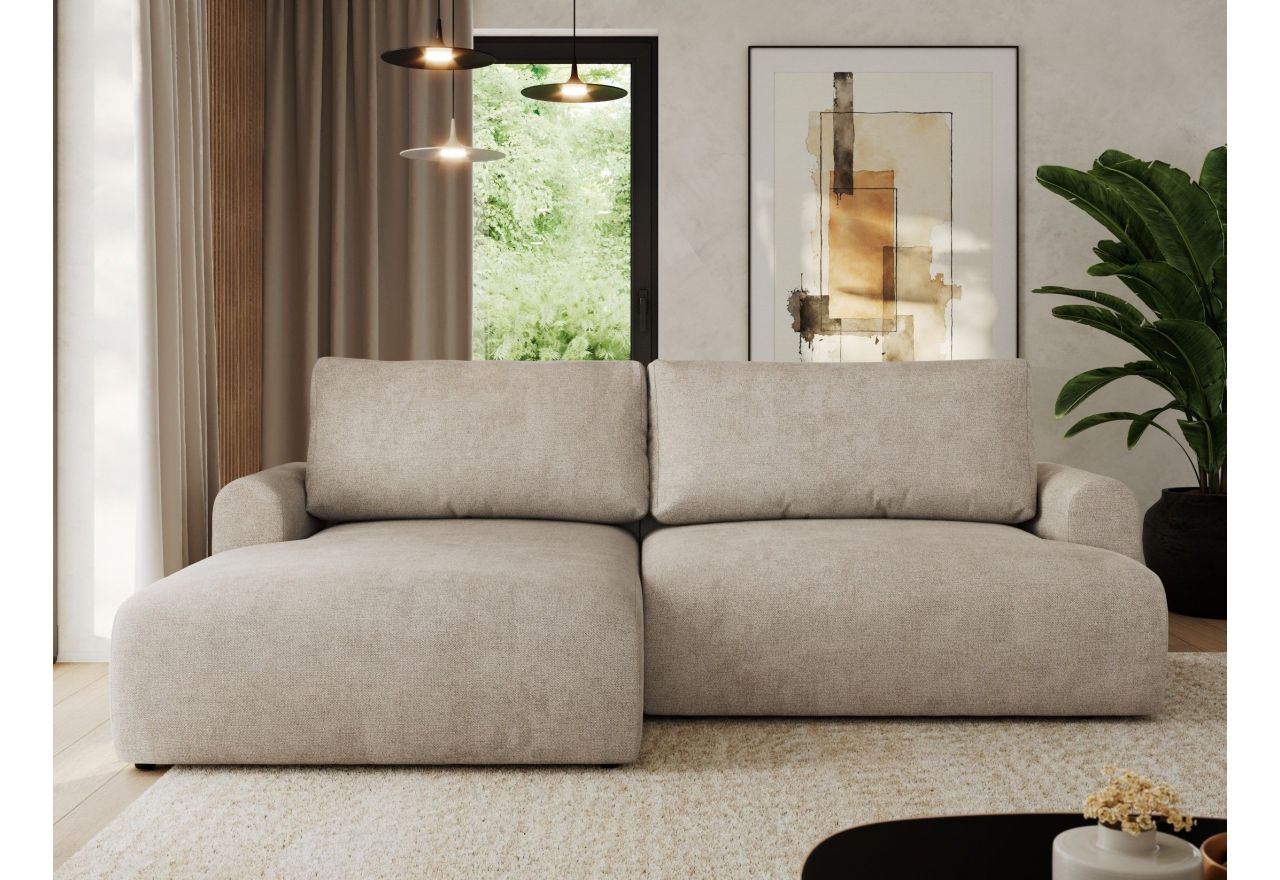 Narożnik TONO L - strona lewa - beżowy, struktura