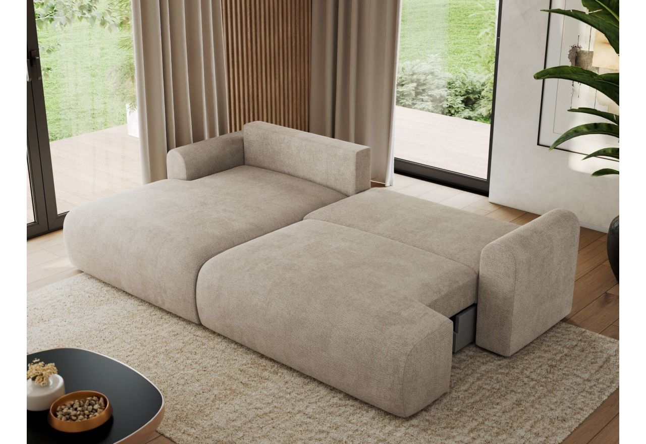 Narożnik TONO L - strona lewa - beżowy, struktura