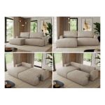 Narożnik TONO L - strona lewa - beżowy, struktura