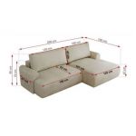 Narożnik TONO L - strona lewa - kremowy, welvet