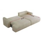 Narożnik TONO L - strona lewa - kremowy, welvet