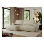 Narożnik TONO L - strona lewa - kremowy, welvet