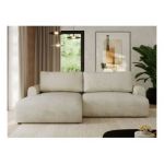 Narożnik TONO L - strona lewa - kremowy, welvet