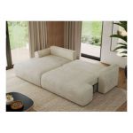 Narożnik TONO L - strona lewa - kremowy, welvet