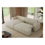 Narożnik TONO L - strona lewa - kremowy, welvet