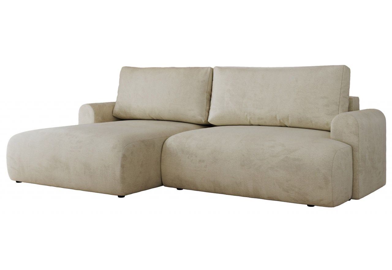 Narożnik TONO L - strona lewa - kremowy, welvet