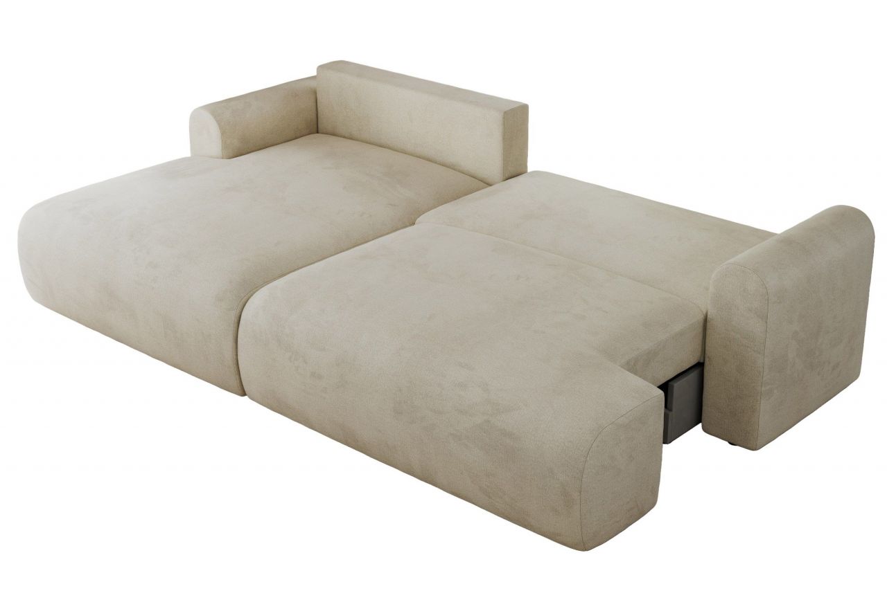 Narożnik TONO L - strona lewa - kremowy, welvet