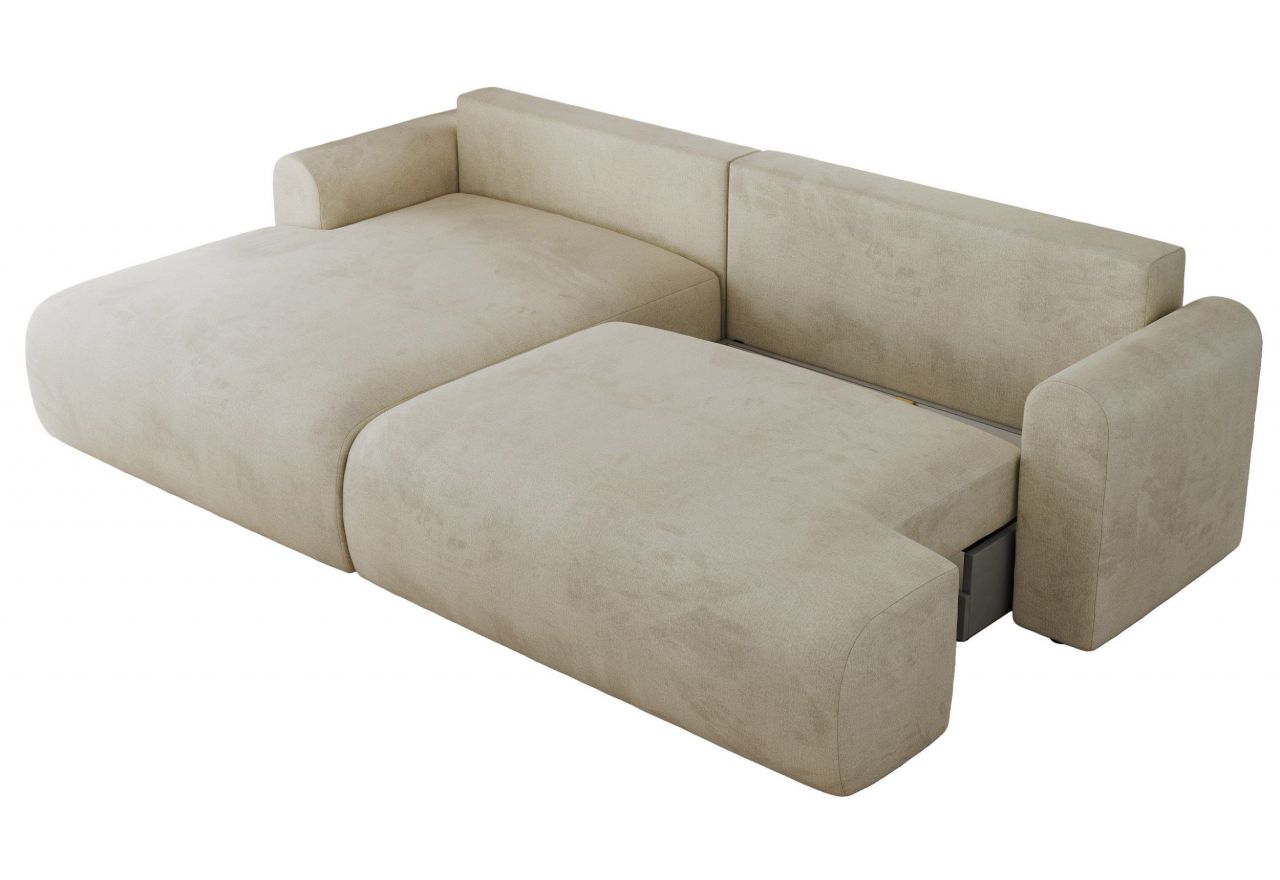 Narożnik TONO L - strona lewa - kremowy, welvet