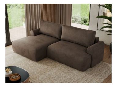 Narożnik TONO L - strona lewa - brązowy, welvet